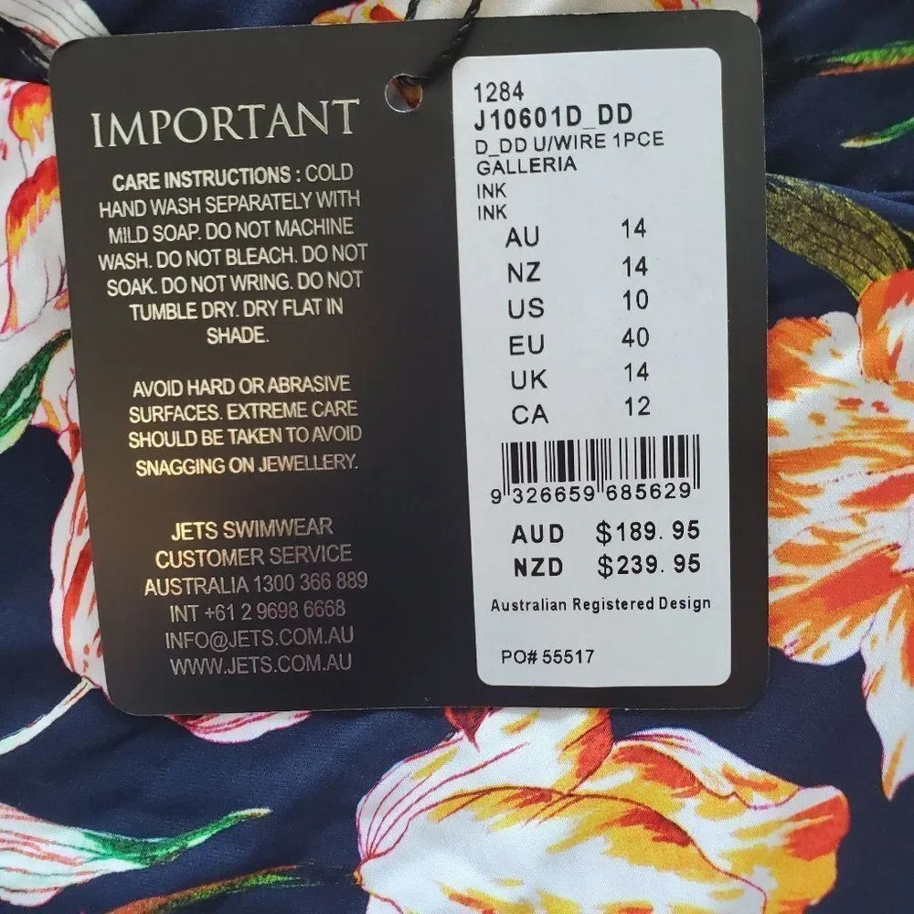 Jessica Allen Galleria underwire Multicolor Sz 10 One-piece Swimsuit - Picture 10 of 16